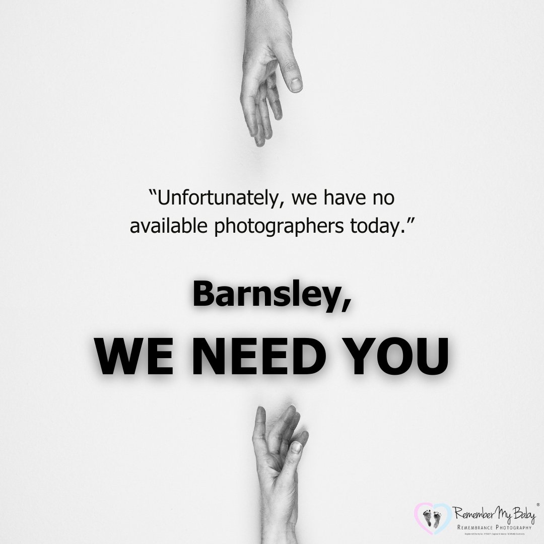 📢Photographers based in Barnsley, we need you! If you are a professional photographer or a keen amateur based in #Barsnley, please make a difference with us. Your skill behind the lens can provide immeasurable comfort to grieving families. #Photography #BabyLoss #Remembrance