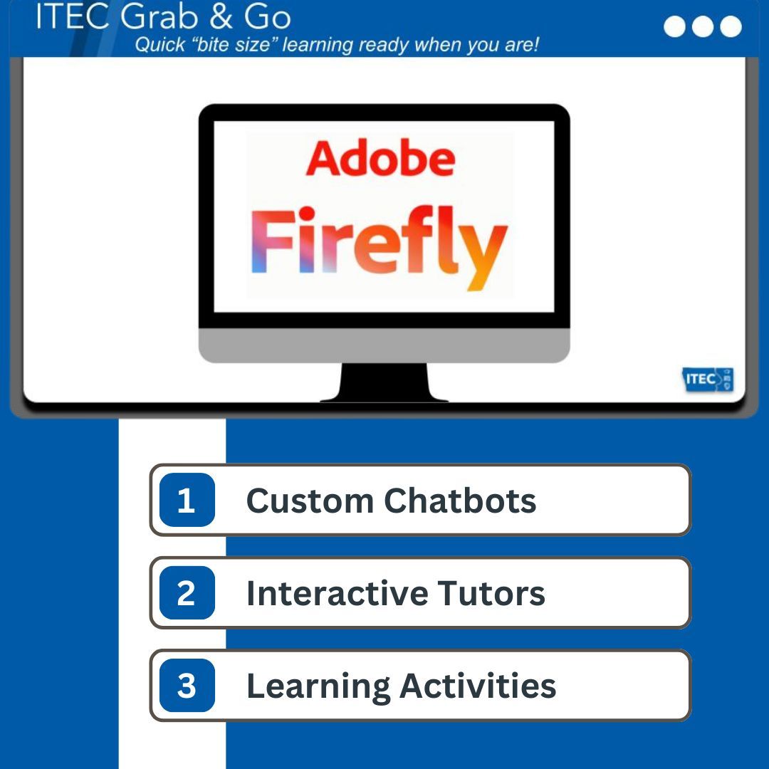 Have you checked out our Grab and Go learning yet? We highlighted @adobe #AdobeFirefly ✨ & how you can leverage it within your classrooms 🙌 buff.ly/3GuZhC5 #itecia #edtech