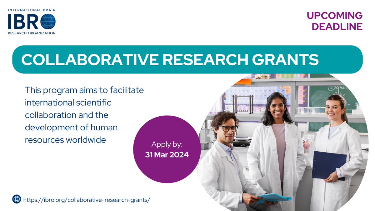 UPCOMING DEADLINE to apply for #funding to support an international #neuroscience collaboration. Read more about the Collaborative Research Grants & apply by 31 Mar 👉ow.ly/qwhw50QZKcp @TheBaleLab @rachaeldangare1 @ElfarrashSara @phaegersoto @JLLanciego @JQIpLab @DrLinOng