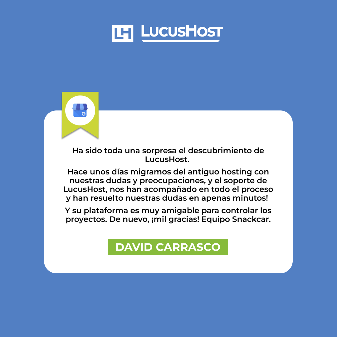 LucusHost's tweet photo. Nos hace mucha ilusión leer palabras así de nuestros clientes, señal de que vamos por buen camino 🤩.
#clientes #clientesfelices #clientessatisfechos #clientescontentos #clienteslucushost #opìnioneslucushost #lucushost https://t.co/aVfCvLEi1I