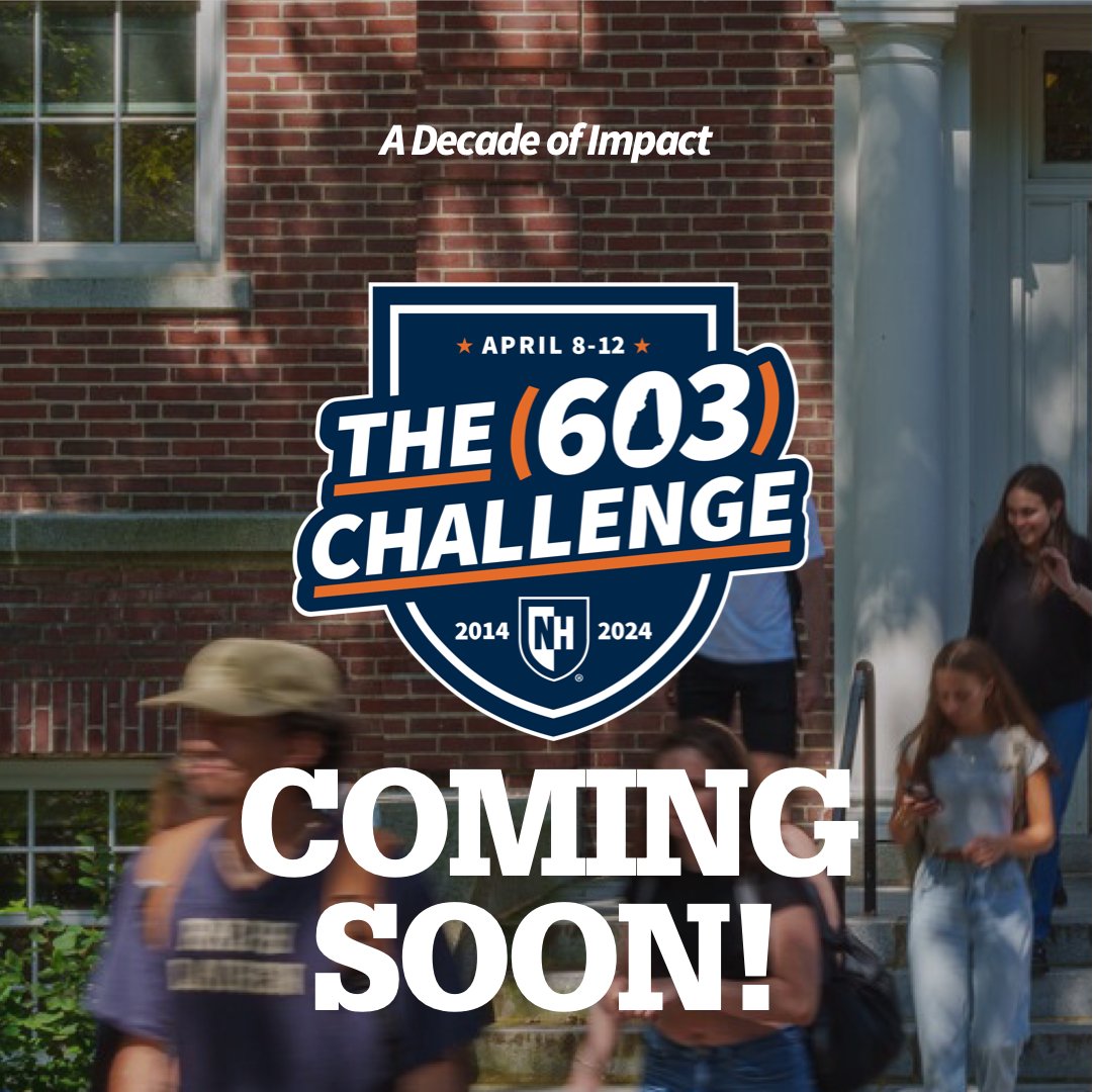 The 10th annual (603) Challenge is taking place from April 8-12th! Let's make this the best #UNH603 yet!