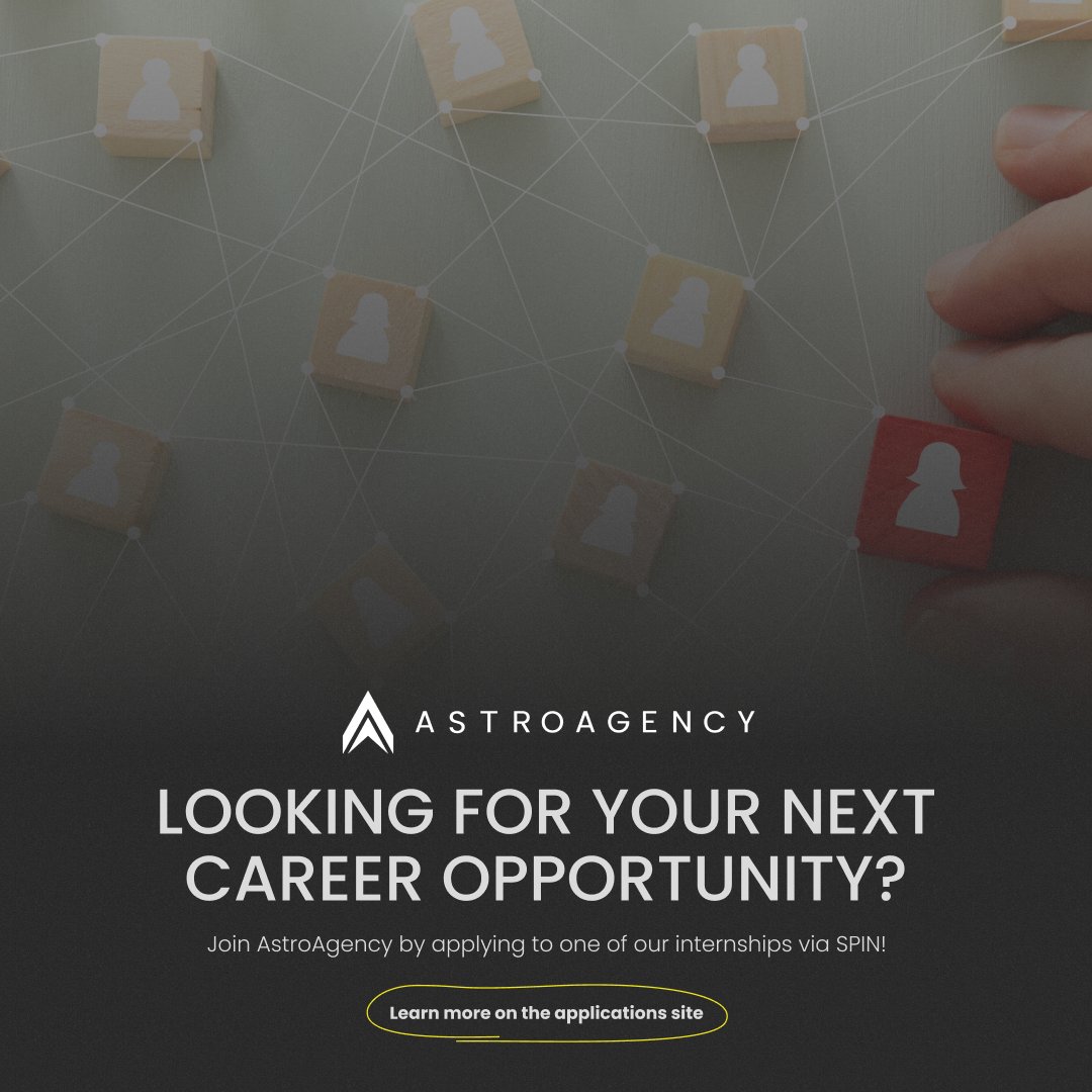 Exciting internship openings at AstroAgency! 🌟 Join our growing team and gain space industry knowledge with satellite supply chain mapping and space promotional engagement roles. 🚀 Apply now! app.beapplied.com/apply/pfcwdrks… app.beapplied.com/apply/ffw5lg56…