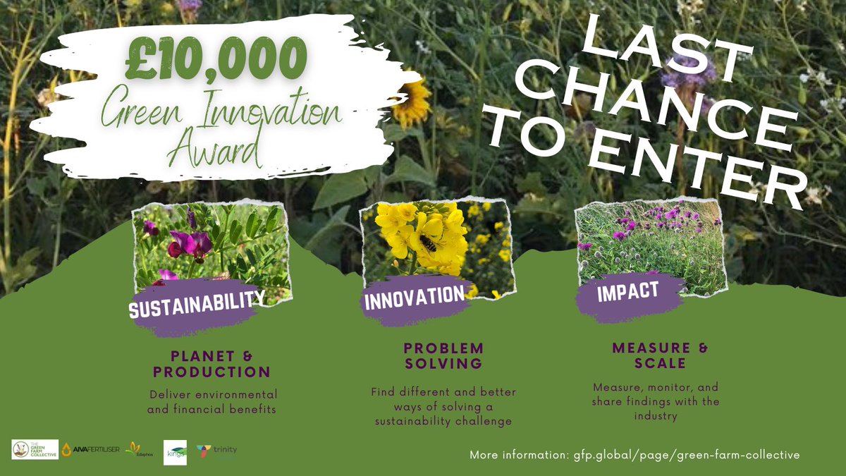 Last chance to enter our Green Innovation Award to promote sustainability and innovation on farm. Have an idea and want some financial help to put it into practice? The winner will be presented with £10,000 at our conference on 22nd May. Enter here forms.office.com/r/BTLugHVkLi