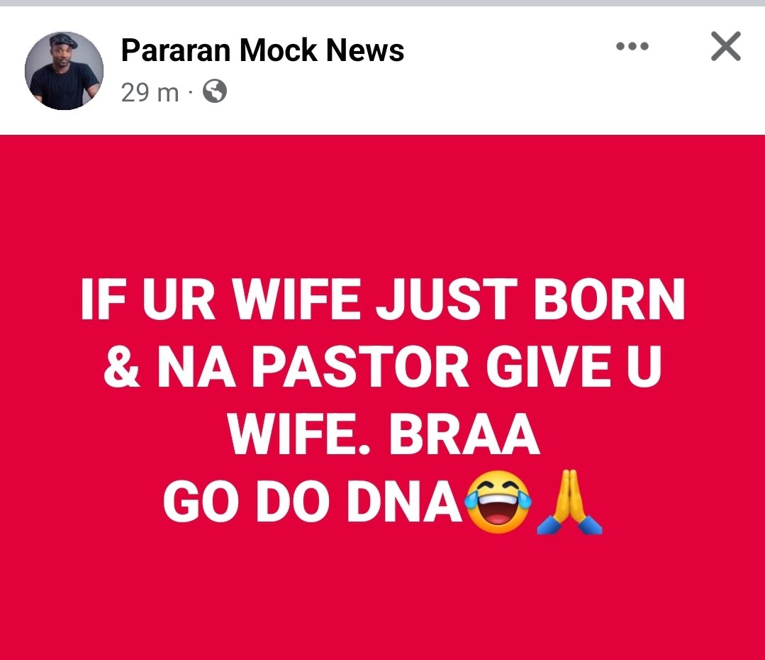 If your wife just born and na pastor give you wife. Do the DNA