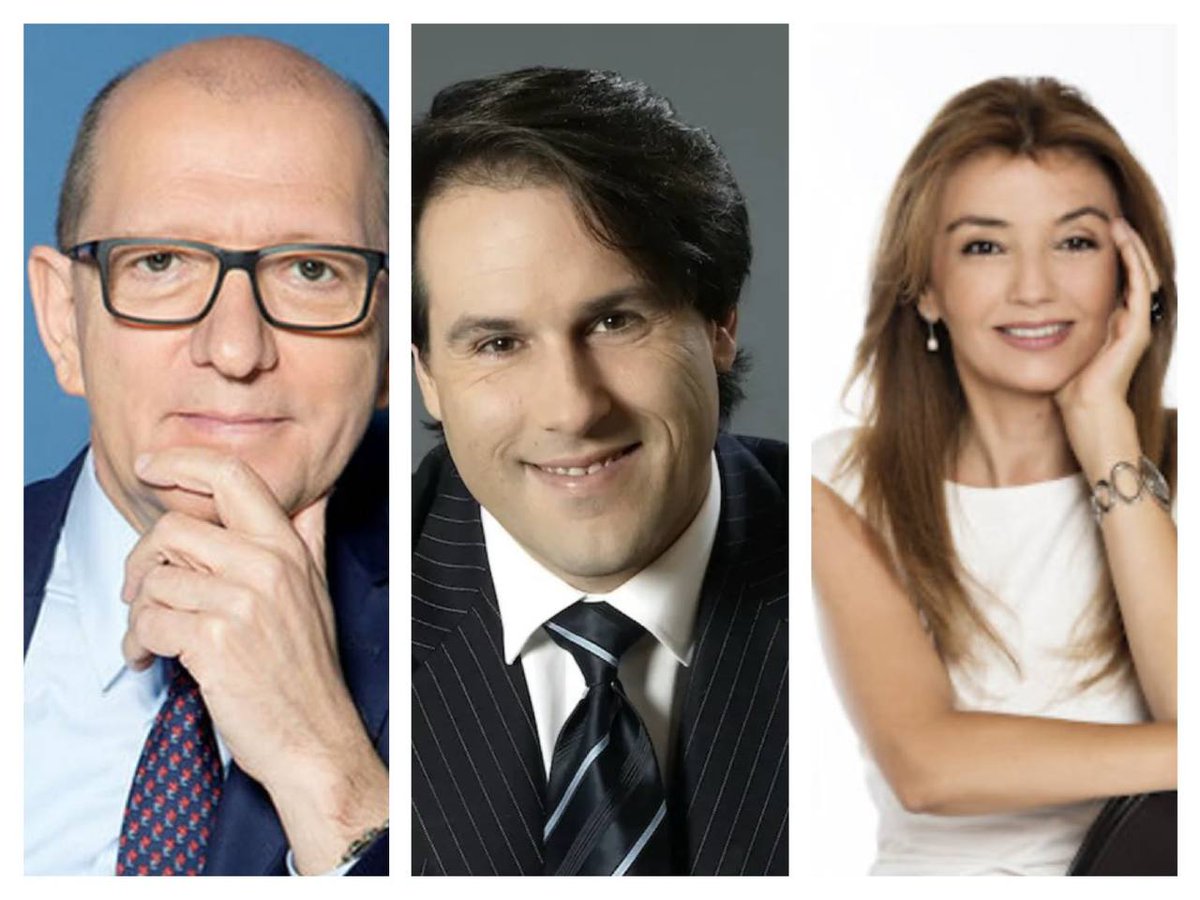 Manuel Villanueva, Mario Rodríguez y Patricia Villanueva. Los tres directivos de Mediaset que ordenaron la eliminación de toda referencia a Alvise Pérez y censuraron el programa de Iker Jiménez por haber invitado al analista. La Dirección de Mediaset considera “desestabilizador…