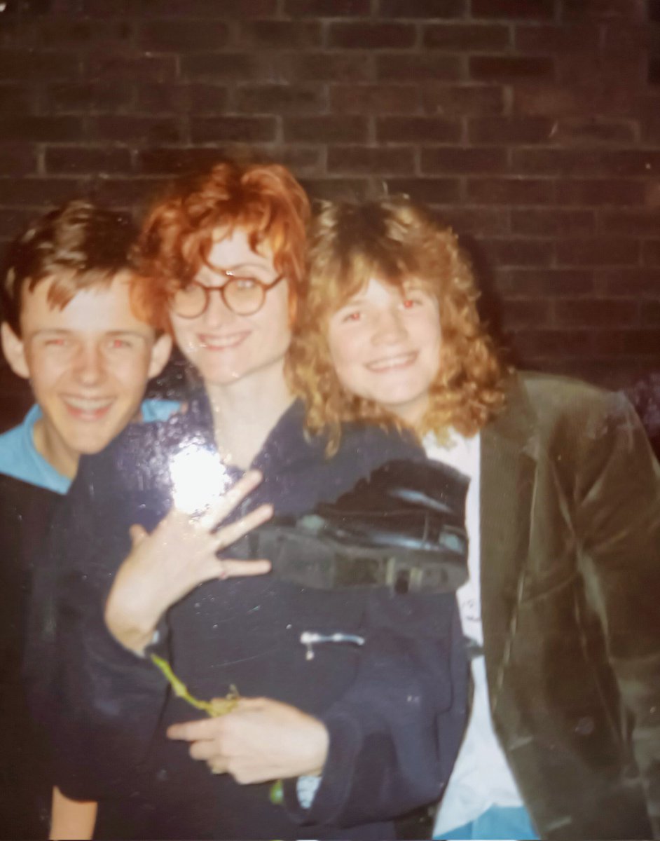 This is me and a young chap I met in a queue in 1989 for @FairgroundA , we're back in touch and going to the Manchester gig 35 years on together