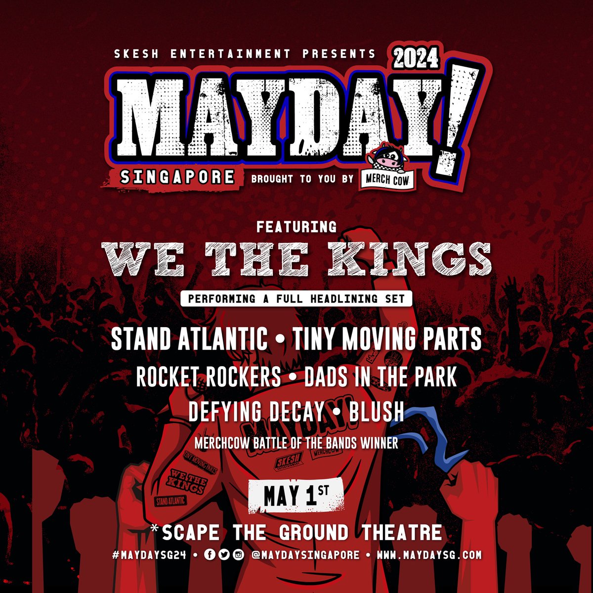 The full lineup for this year's <a href="/MaydaySingapore/">MAYDAY! SG</a> festival! Get your tickets now before they're all gone! #MaydaySG2024