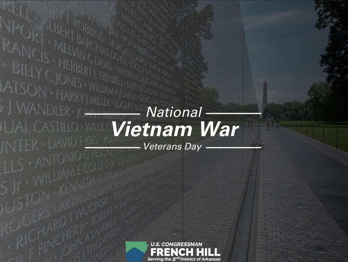 Today is National Vietnam War Veterans Day, where we honor those who served in the Vietnam War. I am thankful for these brave men and women who courageously served our nation - their sacrifice will never be forgotten.