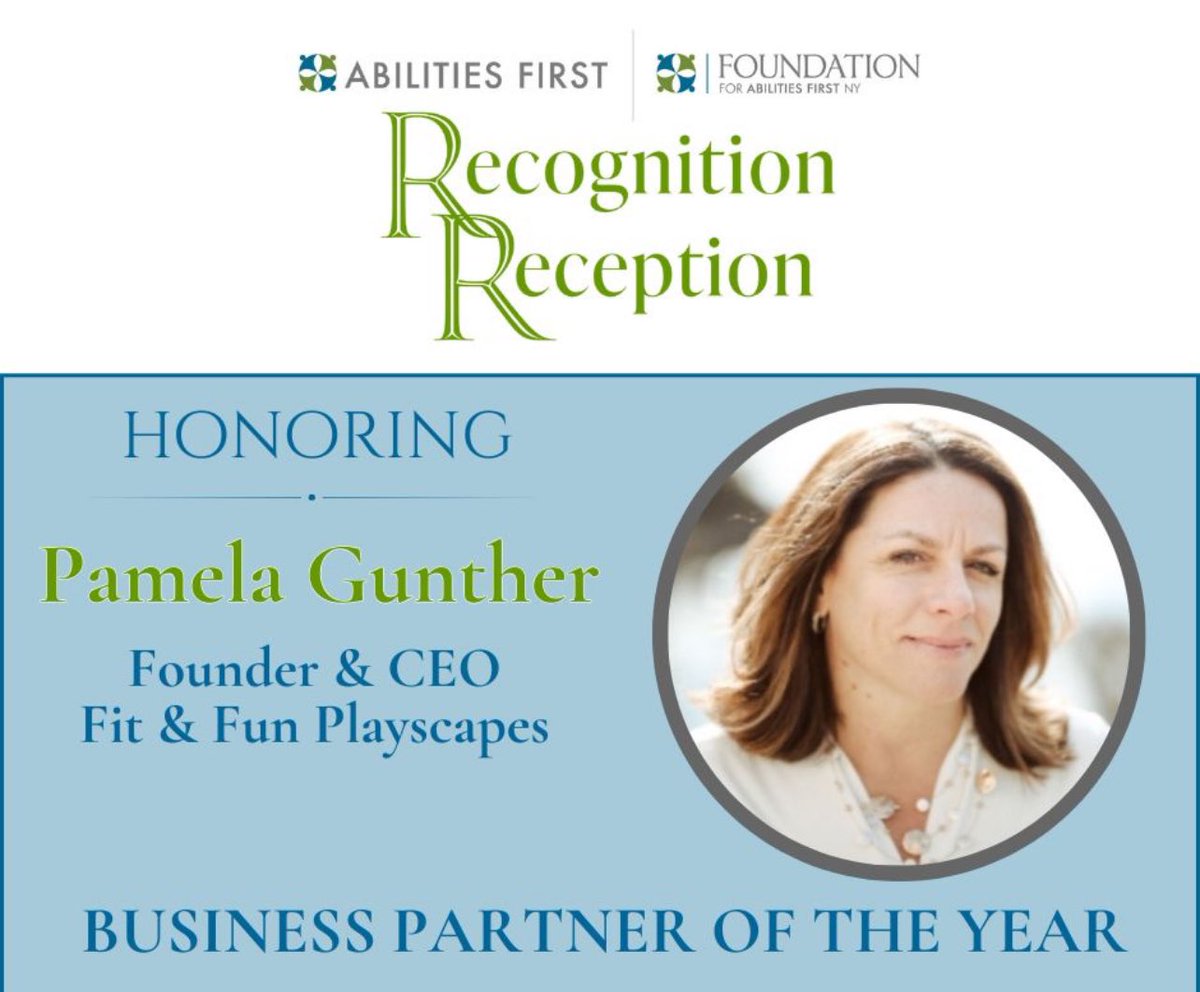 Yeah to our Founder and CEO, Pam, for this award by Abilities First here in NY for partnering to create inclusive physical, social and sensory activities for people with #IDD #intellectualdisabilities and #developmentaldisabilities! Thank you Abilities First! @AbilitiesF