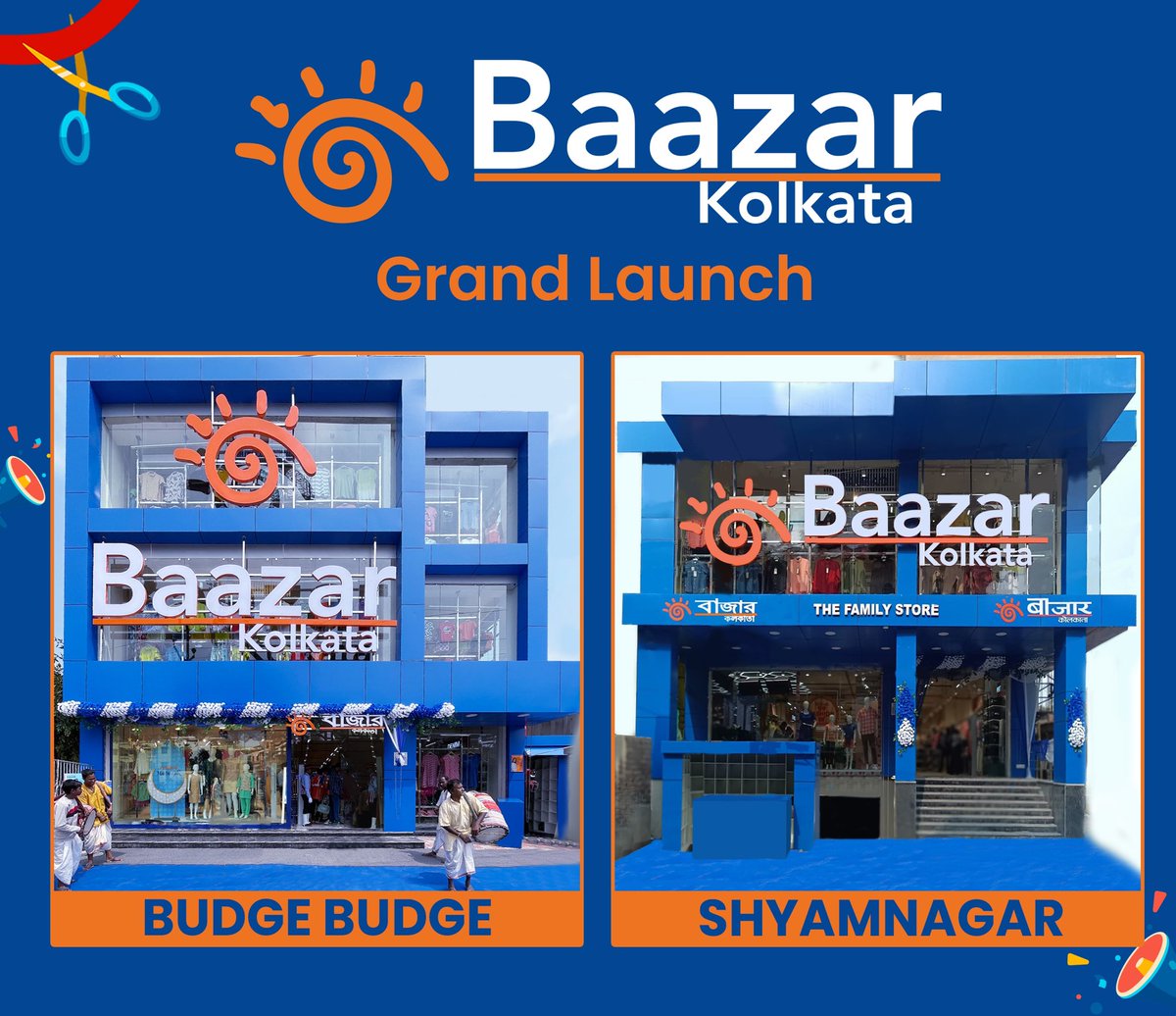 Baazar Kolkata is ecstatic to announce the launch of our store in Budge Budge &amp; Shaymnagar, Kolkata &amp; our 82nd &amp; 83rd Stores in West Bengal adding incredible depth to our network of 165 stores across Bharat.

#BaazarKolkata #storeopening #newstore #newstoreopening #newstorealert