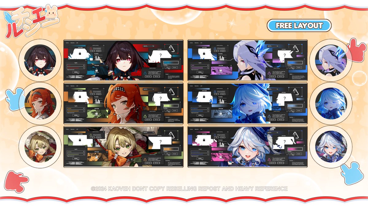 any interaction would be cherished! 

halo semua aku ada 6 layout free dari kak anon! 🥹✨ bisa di claim lewat dm di jam 21.00 WIB! untuk rules bisa cek di bawah ya<33