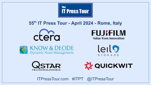 Arriving soon, the next @ITPressTour European Edition #55 starting on April 9th in Rome with again great innovative companies: @CTERA , @FujifilmDS , #KnowDecide, #LeilStorage, #QStarTechnologies and @Quickwit_Inc #MultiCloud #DataManagement #Storage #DataProtection #ITPT