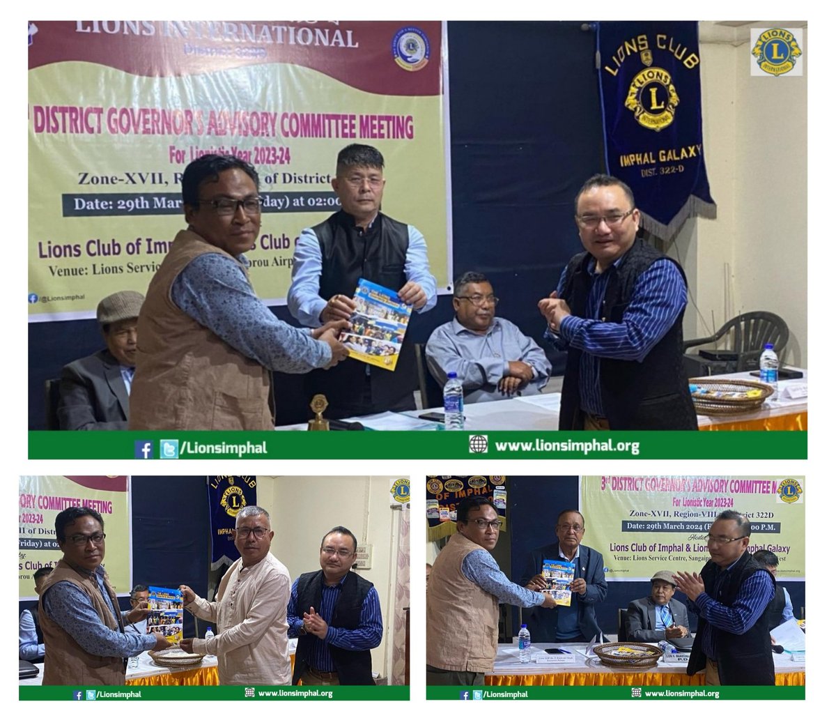 #LionsClubofImphal presented copies of 2nd Club Quarterlt Bulletin to ZC, resourceperson & presidents of other Clubs during the 3rd DG Advisory Committee Meeting.
#LionsClubofImphal #Dist322D #lionsinternational @lionsclubs