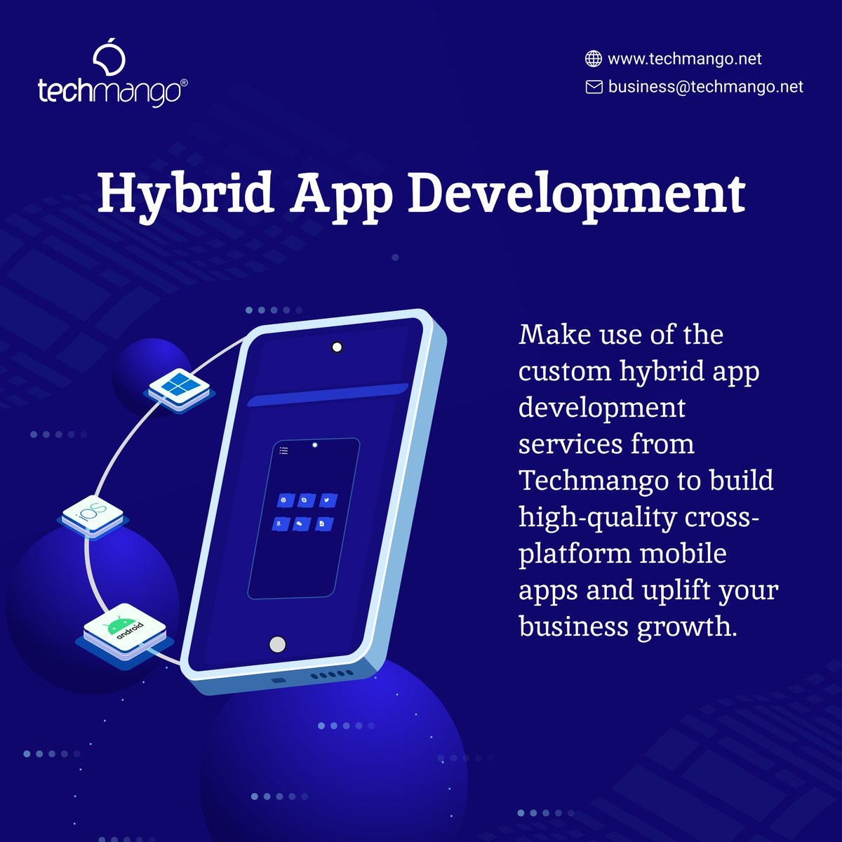 Make use of the #custom hybrid app development services from Techmango to build high-quality cross-platform mobile apps and uplift your #business growth. 👉 bit.ly/3UGkiy5 #HybridAppSolutions #CrossPlatformDevelopment #HybridAppExperts #MobileAppDevelopment #techmango