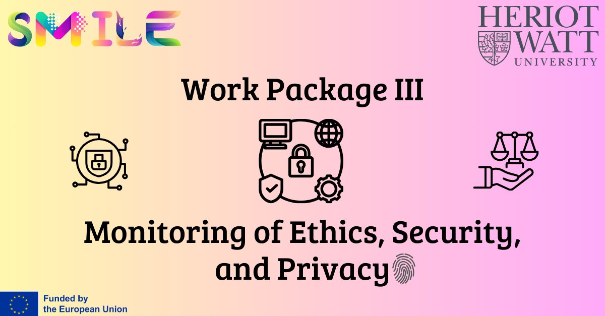 3️⃣Get introduced to our #WorkPackages[3/8] Today, protecting #ethics, #security, and #privacy is paramount. Led by @HeriotWattUni, WP3 safeguards your data by reviewing #dataprotection laws, overseeing secure #datamanagement practices, and monitoring adherence to #ethicsprotocol