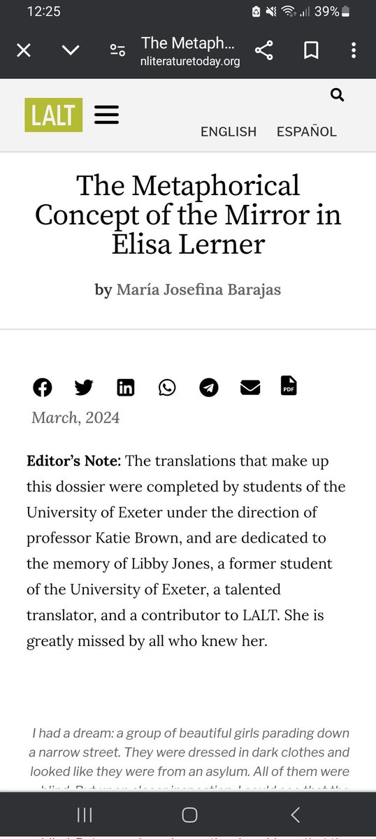 Thank you so much to @LatAmLitToday for remembering Libby Jones in this way. She was very proud of her contribution to the magazine and is sorely missed