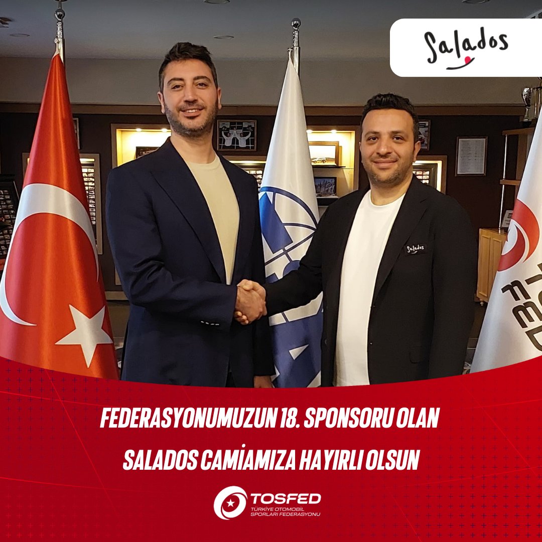 Türkiye Otomobil Sporları Federasyonu (TOSFED) ve Salados arasında imzalanan sponsorluk sözleşmesi, resmiyet kazandı ve heyecan verici bir işbirliğinin kapılarını araladı. tosfed.org.tr/tosfed-resmi-l…
