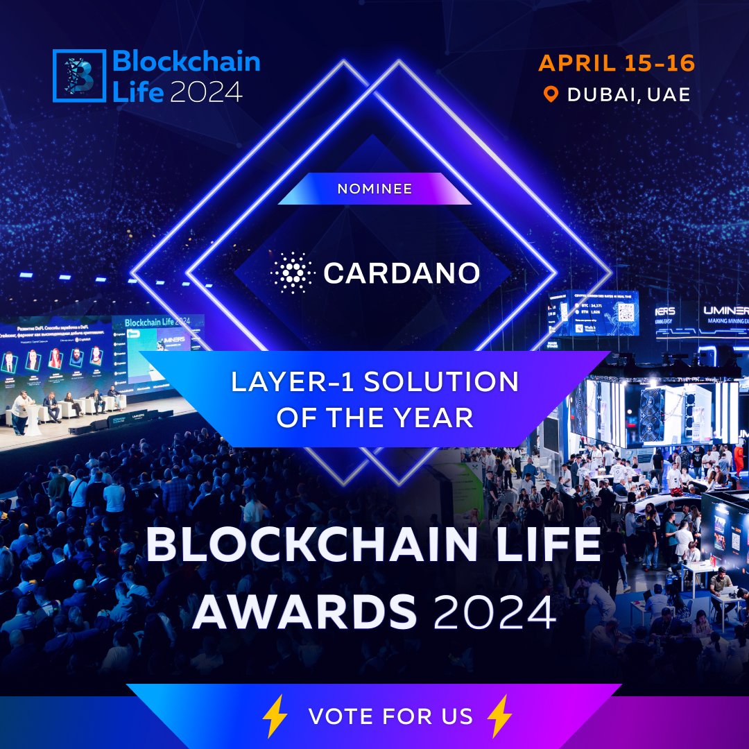 🗳️The Blockchain Life Awards 2024 Voting Starts NOW 💥 📣 #CardanoCommunity - Get your votes in to help #Cardano win the best 'Layer-1 Solution of the Year' Click Below To Vote ⬇️ bit.ly/43zDSSm Spread the word 🙏 #Blockchain @BlLife_Forum @InputOutputHK @emurgo_io