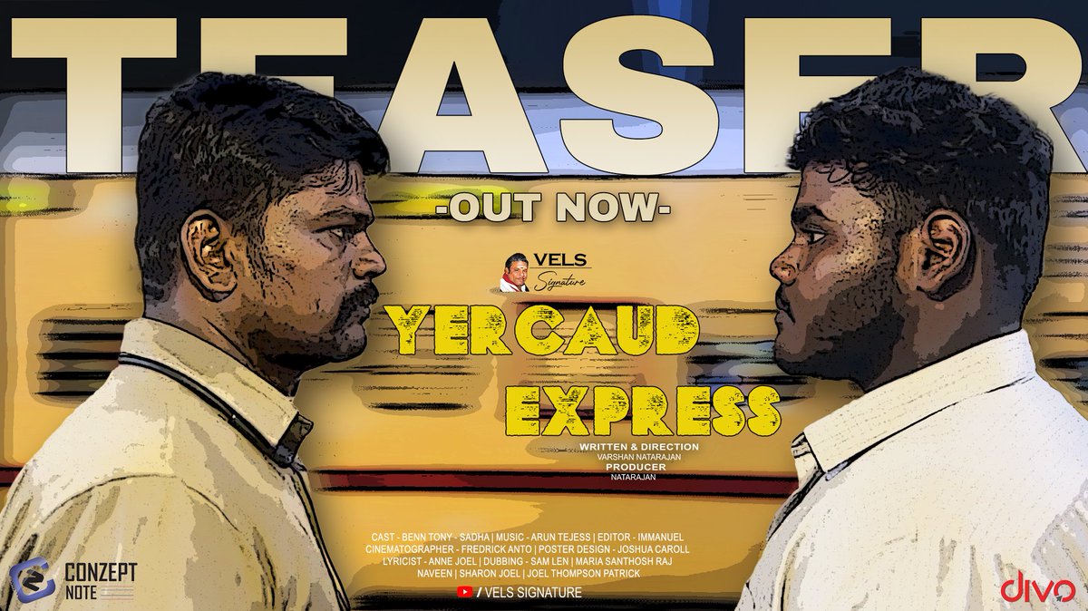 #YercaudExpress Short Film Teaser is out now. Full movie releasing on April 2nd. ▶️ youtu.be/S-ZK5_Som00 Written & Directed by @varshan23_ 🎬 @ArunTejess @BennTony2 @ConzeptNoteOff @divomovies