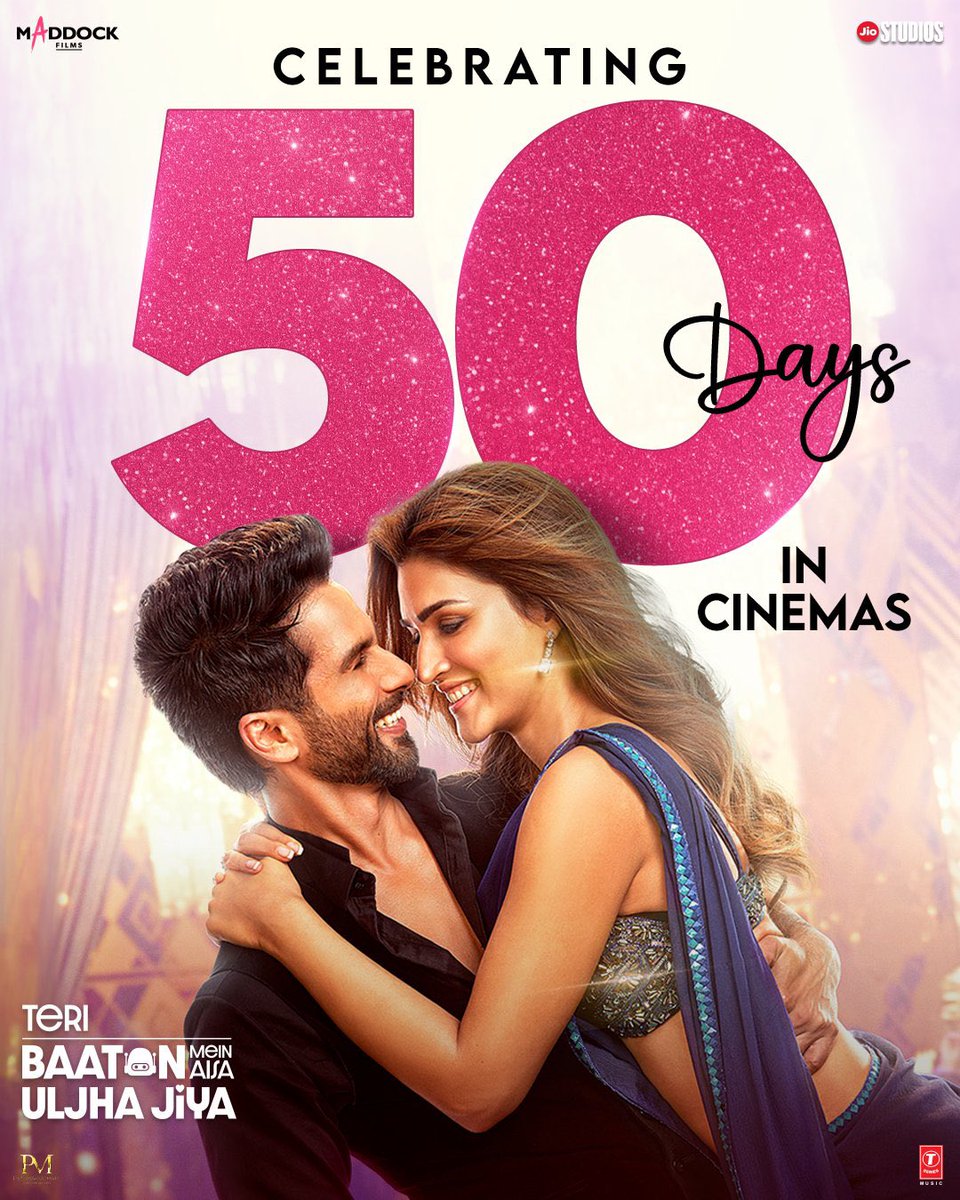 50 days se poori duniya mein aag lagate hue 😍🔥 Absolutely in awe of all your love! Thanks to you, we are celebrating 50 Days of TBMAUJ in cinemas! #TeriBaatonMeinAisaUljhaJiya, in cinemas! 🎟 🔗 - bit.ly/BMS_TBMAUJ #50DaysOfTBMAUJ