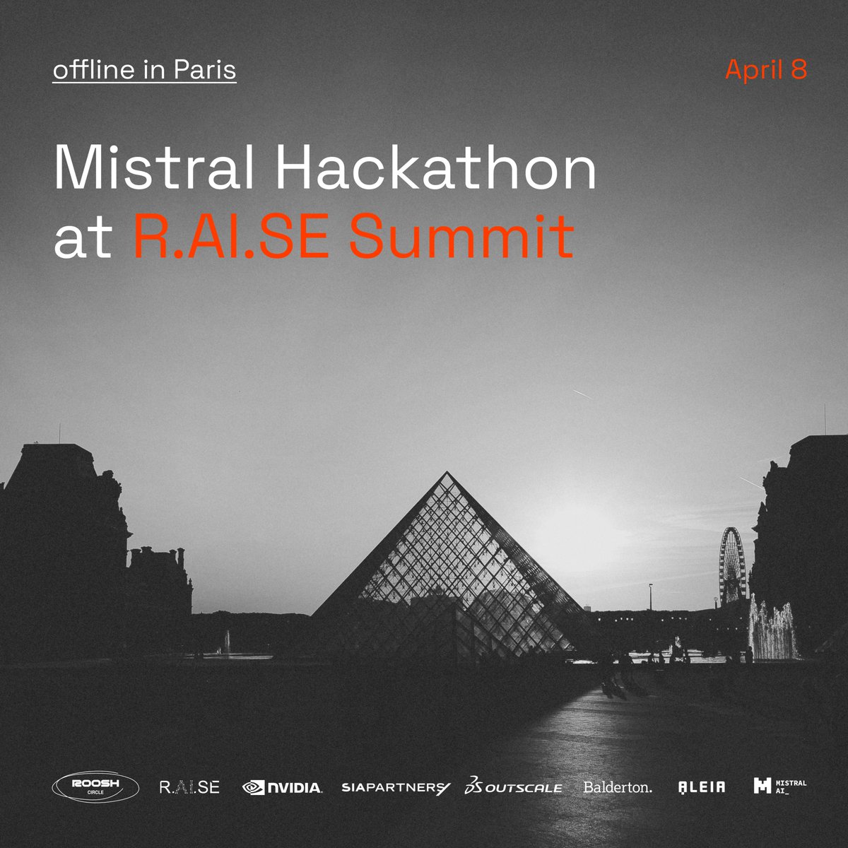 Exciting news, AI community 🚀
We’re ready to meet you offline at the Mistral AI Hackathon during the @RaiseSummit in Paris on April 8th 🇫🇷

The hackathon will challenge developers to push the boundaries of Mistral AI's capabilities, fostering the development of agents that can…