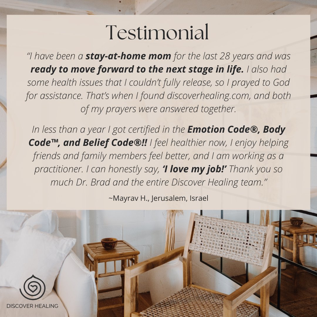 DiscHealing's tweet image. It&apos;s such an incredible feeling being able to take pride in what you do. We love hearing about your rewarding experiences as certified practitioners. ❤️

Share your stories with us using #DiscoverEmotionCode #DiscoverBodyCode #DiscoverBeliefCode and tag @discoverhealing