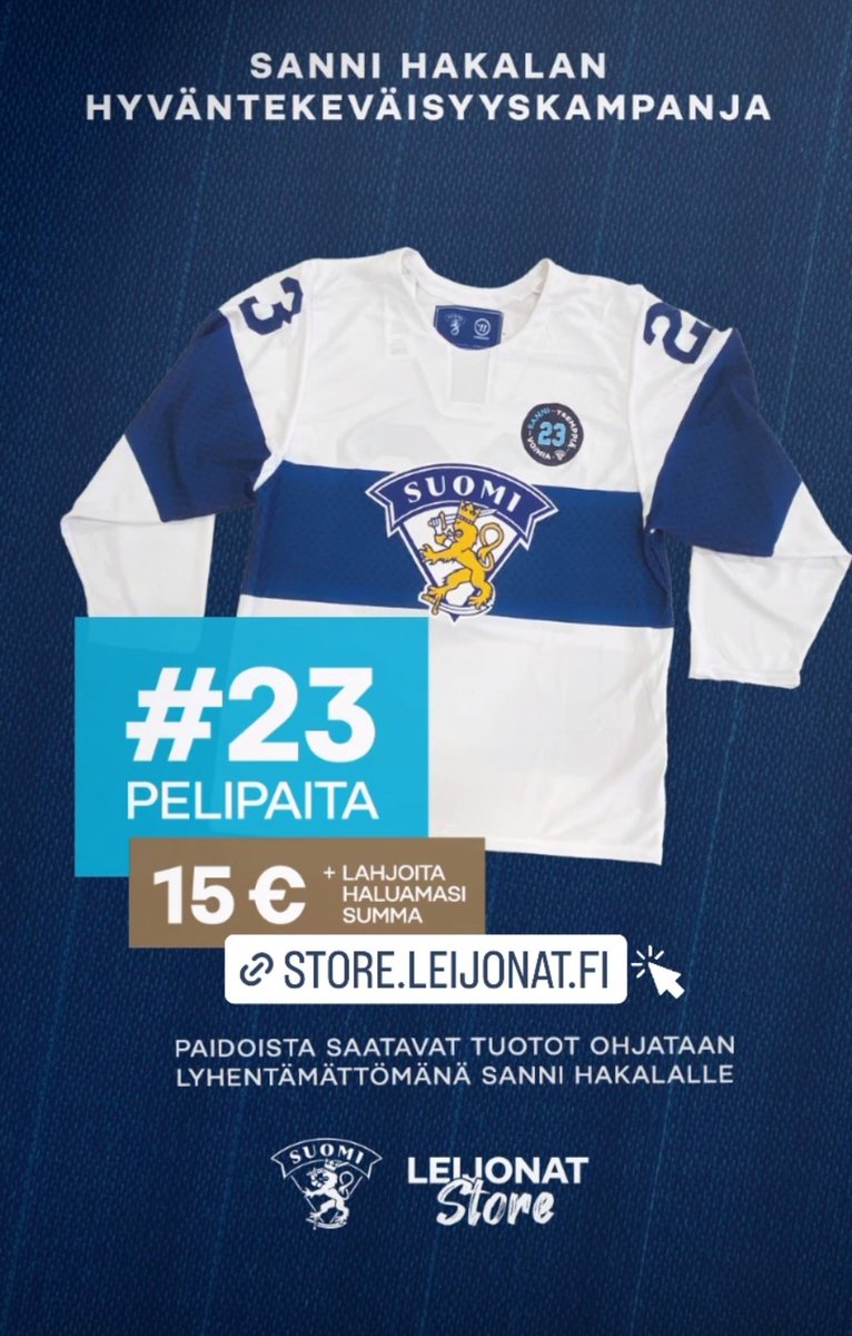 Kävin tilaamassa, tilaa sinäkin. Sanni Hakalan hyväntekeväisyyspaita store.leijonat.fi/products/sanni… #Leijonat