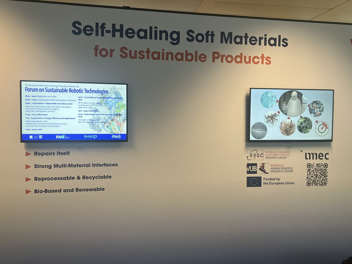 Supporting the @brias_social forum on sustainable robotics technologies with our self healing soft materials research. #eicshinto