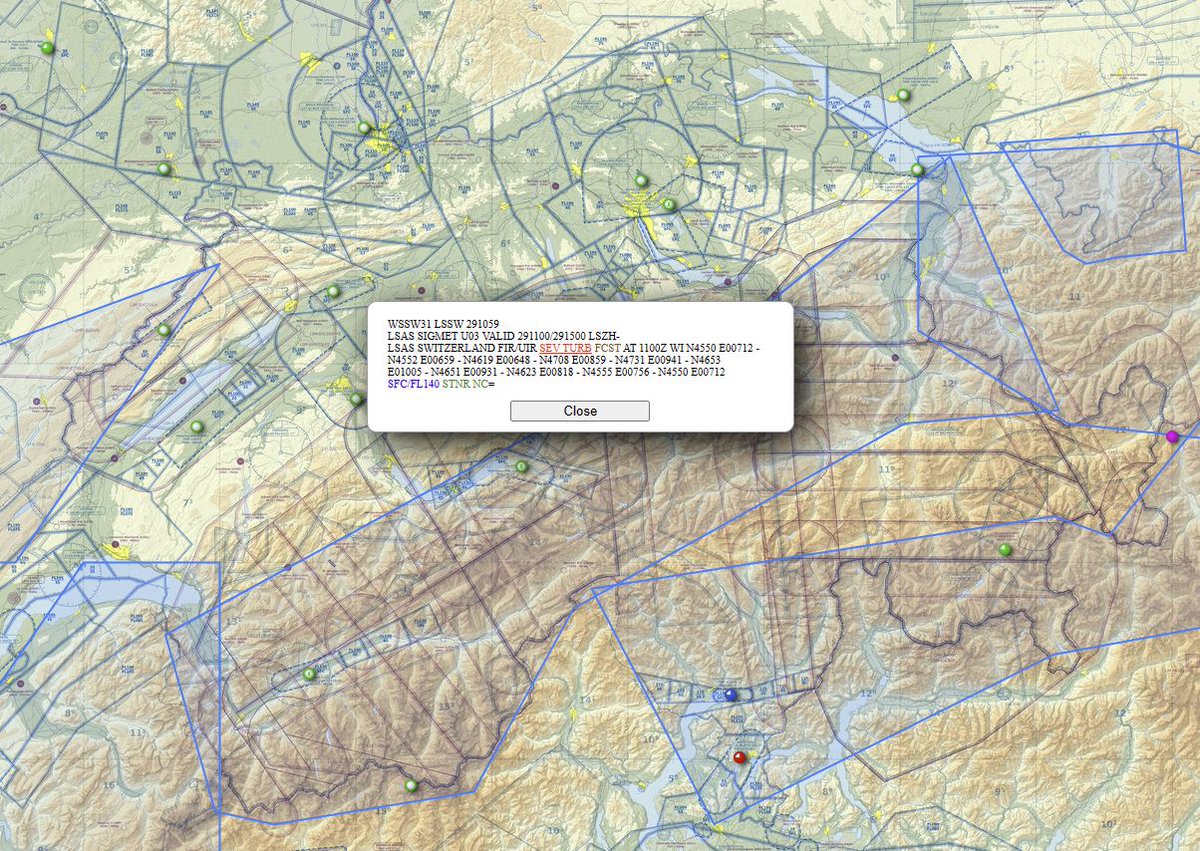 AleHaeu's tweet photo. SIGMET gibt es über den Alpen ebenfalls... Severe Turbulence bis 14'000ft. 🥴 #Skyvector https://t.co/2ovmeAkov0