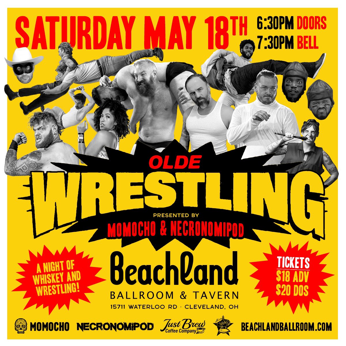 WE’RE BACK! At @BeachlandCLE to be exact. Presented by @momocho1 & @necronomipod the greatest wrestling show on earth returns to Cleveland. Huzzah! 🎟️ beachlandballroom.com/e/13548763/old…