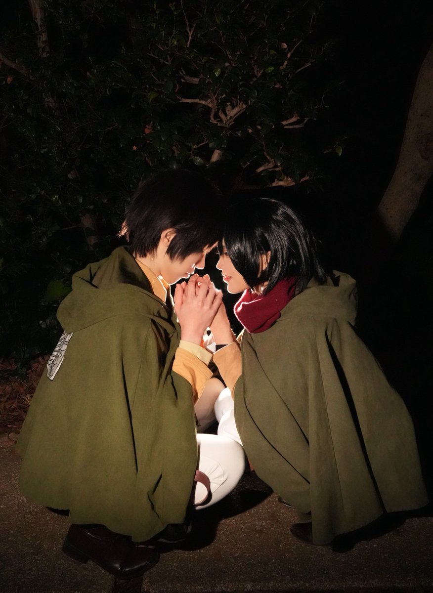 《 ｺｽﾌﾟﾚ / cosplay 》 進撃の巨人 AOT ﾐｶｻ ･ ｱｯｶｰﾏﾝ Mikasa Ackerman 　　私と 　　　一緒にいてくれて 　　　　　　　' ありがとう ' ＿＿＿＿＿＿＿＿＿＿＿＿＿＿ Eren Yeager ｴﾚﾝ : yuua photo : jinguji #アコスタ池袋