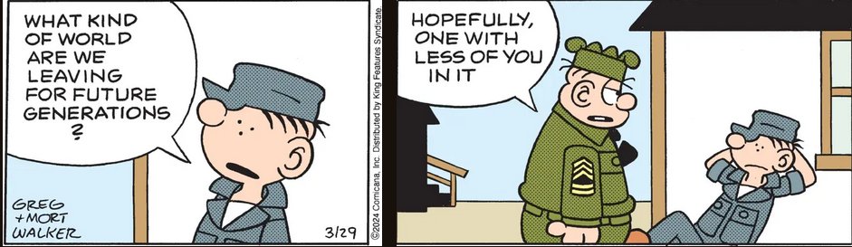 jamersontiossi's tweet image. #BeetleBailey Reflexões acerca do mundo e do futuro.