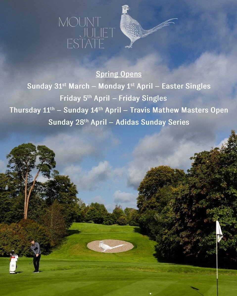 Join us for some Spring Opens here at @mountjuliet! All bookable on the link below! Enjoy the Spring Sunshine with us on course with an Open Day or Society outing. brsgolf.com/opencomps/club… #MountJulietEstate #MountJulietGolf #Golf #OpenGolf #Competition @OpenGolfIreland