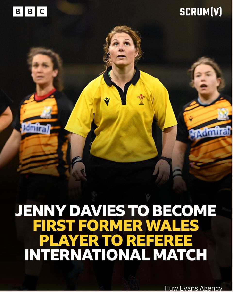 Former Wales front row Jenny Davies will create a little piece of Welsh rugby history when she becomes Wales' first ex-international to take charge of an international game 🙌 Davies has been appointed for the Women's Championship match between Portugal and Spain 🏉 #BBCRugby