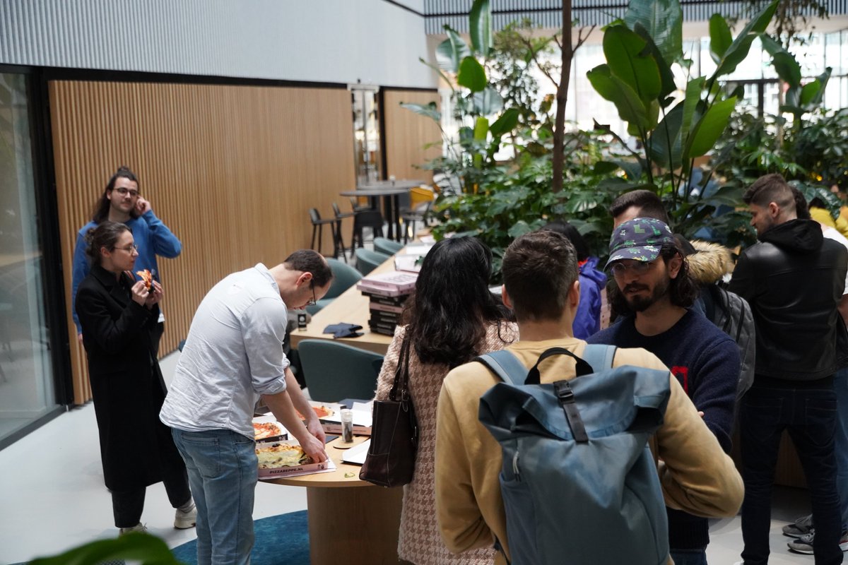 sowisobv's tweet image. We had an amazing time hosting the last #AmsterdamJS Meetup! We had the chance to attend engaging presentations focusing on &quot;Building AI for Private Data and more.&quot; The delicious food and energizers provided a perfect opportunity to mingle and have fun together. 🍕