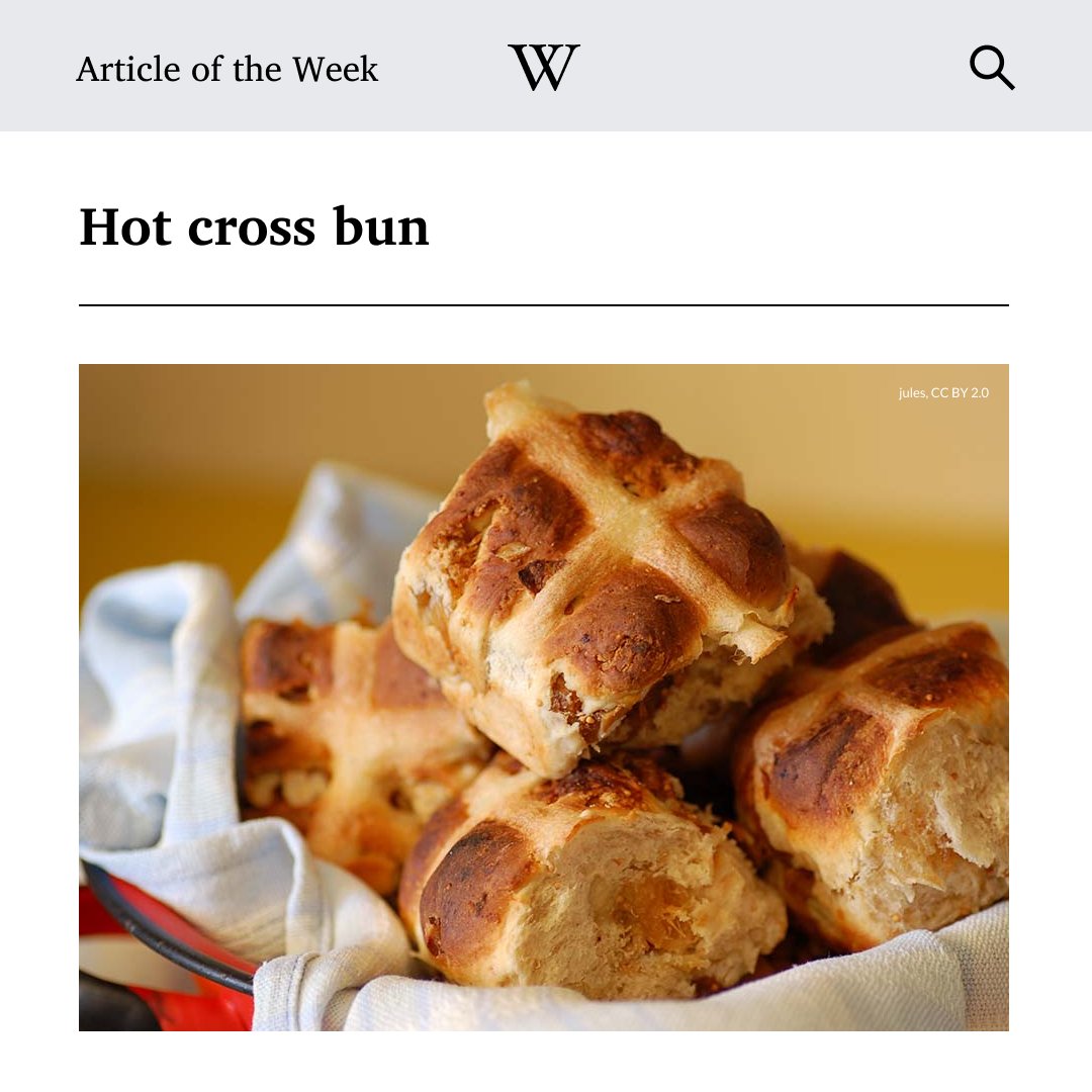 A hot cross bun is a spiced bun usually made with fruit, marked with a cross on the top, which is traditionally eaten on Good Friday – the Christian holiday commemorating the crucifixion and death of Jesus. Learn more about this tradition: w.wiki/9aJQ