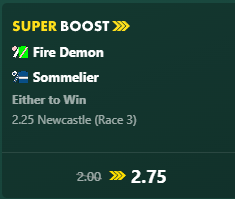 VIP Horse Racing Tip 
14:25 Newcastle
Fire Demon or Sommelier to Win
Odds : 2.75
Stake : 0.5u 
Good luck if placing 💰

#newcastletips #Tips #horseracing #horseracingtips #tipstersedge #allweatherracing #betting #predictions