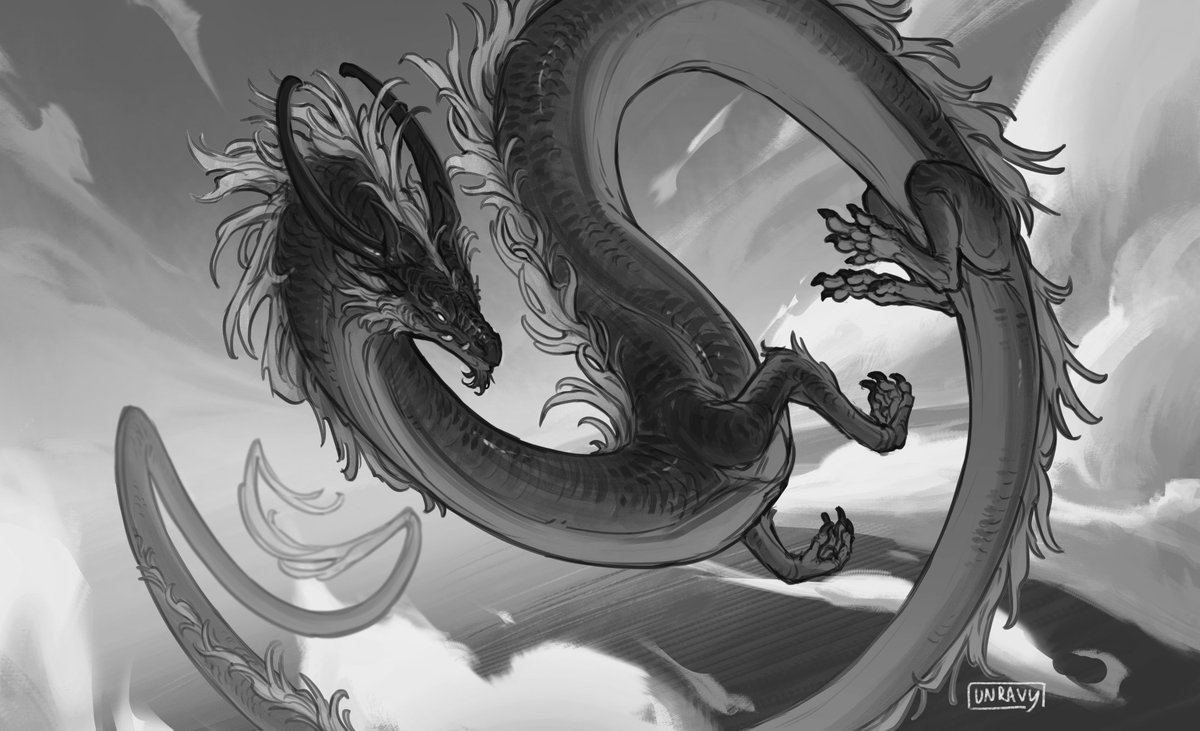 Not a full comeback, but I'm finally working on new pieces! This is a work in progress for the 'Year of the Dragon' that I may or may not finish one day 😅