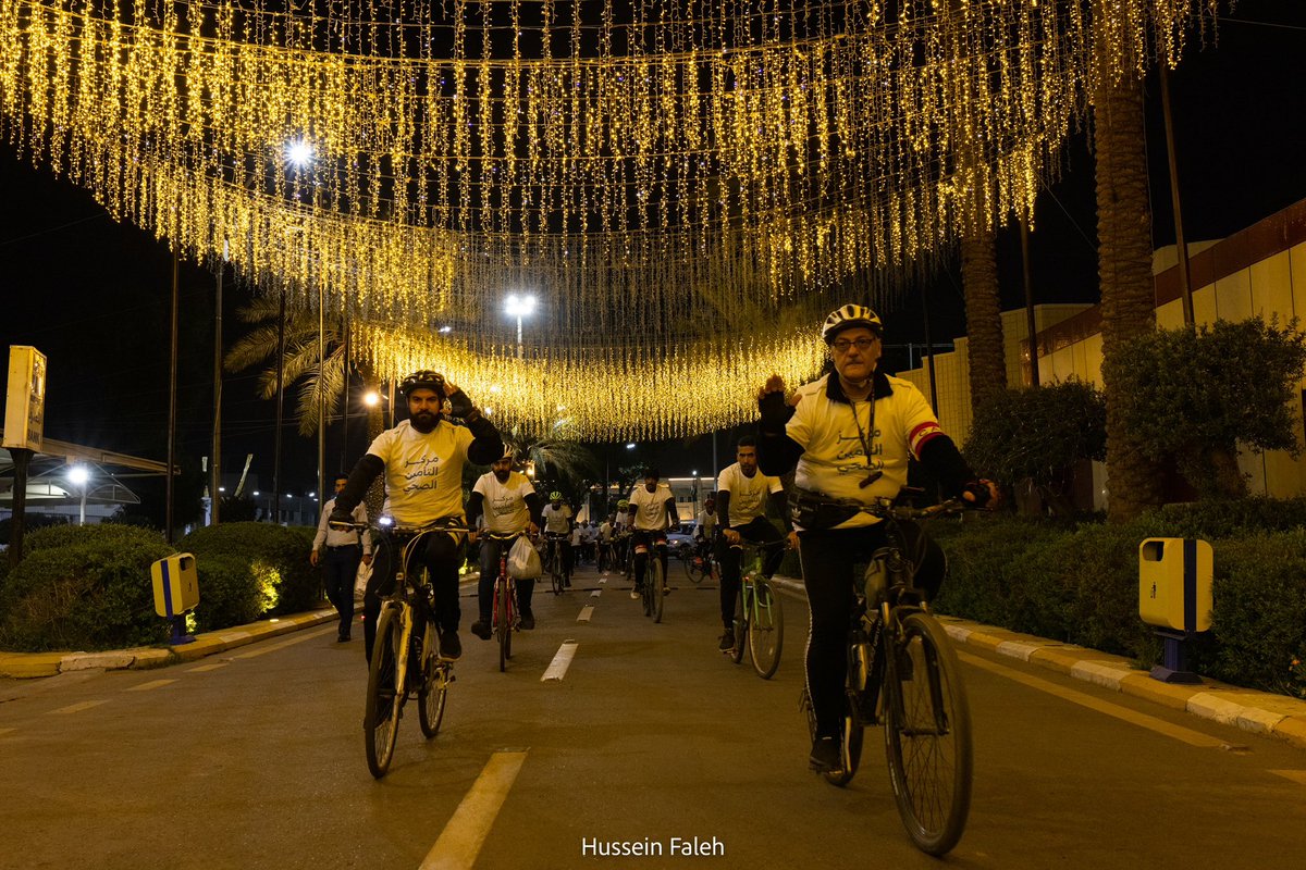 Hundreds of bikers take place in a bike marathon organised after iftar in Baghdad on Thursday evening from Baghdad international fair to Kadhimiya.