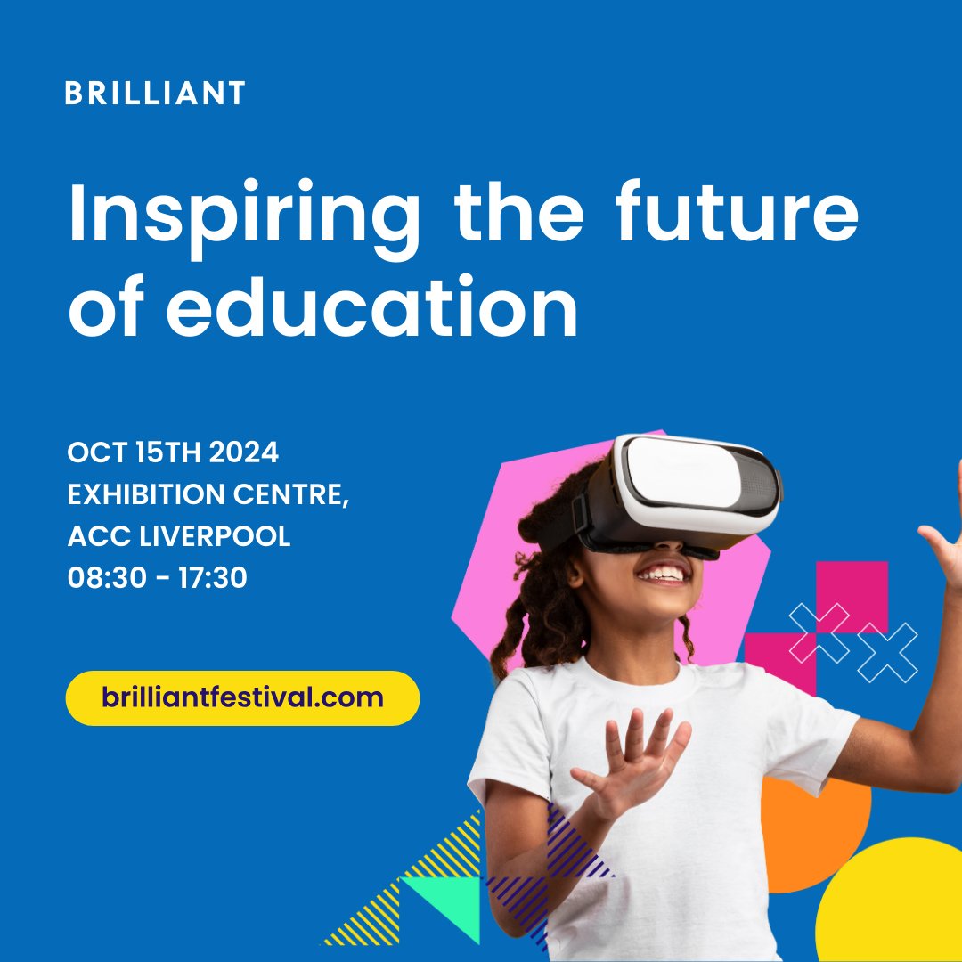 Register your place now! At BRILLIANT, exciting speakers and exhibitors provide strategies to inspire minds, from early years to careers. Prepare your students for brilliant futures. Join us at the Exhibition Centre, ACC Liverpool on 15th October. ⬇️pulse.ly/p7fjxj0mao