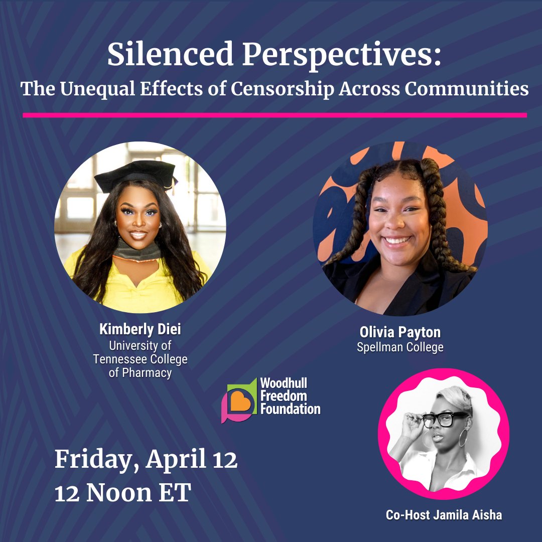 We've got a fabulous guest host and brilliant panelists for our April Censorship program on April 12, and registration is now live. Join us! ASL will be provided, and it's free to attend. eventbrite.com/e/silenced-per…