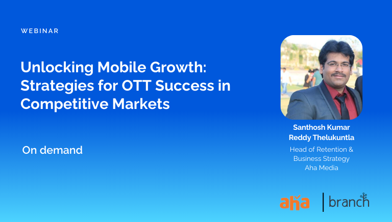 Embrace mobile growth for your OTT app! 🚀 Reach wider audiences, enhance user convenience, gain a competitive edge, unlock new monetization opportunities, and harness valuable data insights. Tune into our on-demand session with aha 👇branch.io/resources/webi…