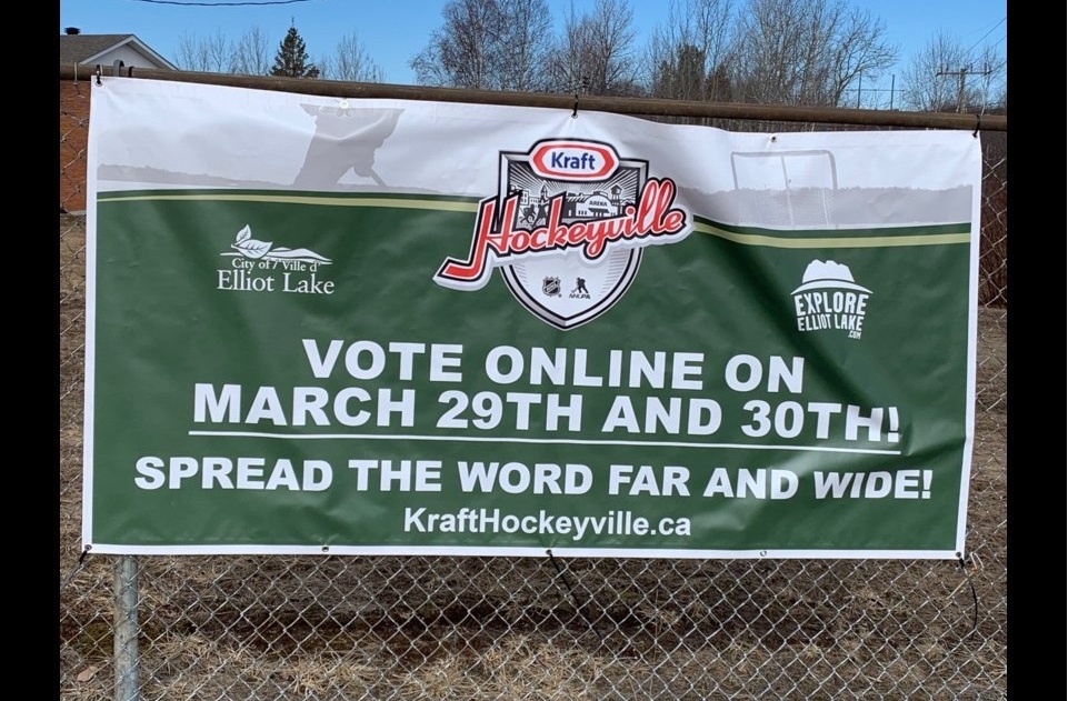 Voting has begun for Kraft Hockeyville. Show your support for Centennial Arena in Elliot Lake, the currently closed home of the <a href="/NOJHL/">NOJHL</a>'s Elliot Lake Vikings.

Cast you your vote by visiting: hockeyville.kraftcanada.ca/#/landing

<a href="/nojhlcommish/">Robert Mazzuca</a> <a href="/nojhled/">Ted Magee</a> <a href="/cjhlhockey/">CJHL</a>