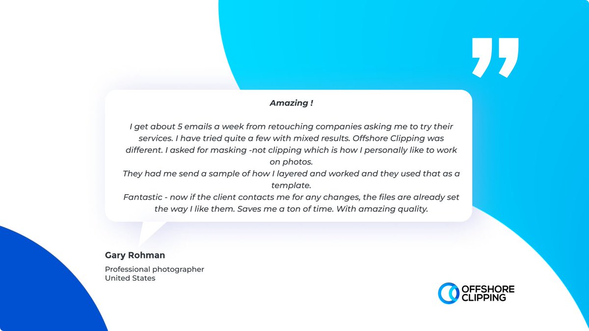 We value our verified client feedback and are committed to ensuring their complete satisfaction. 
#clienttestimonial #loyalclients #gratefulclient #clientlove #ClientReview #ClientAppreciation #ReviewoftheDay #HappyClient #FeedbackMatters #Offshoreclipping