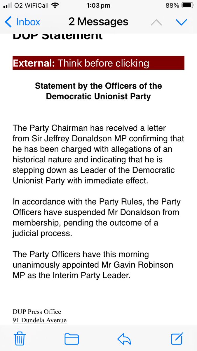 Bombshell statement from ⁦@duponline⁩