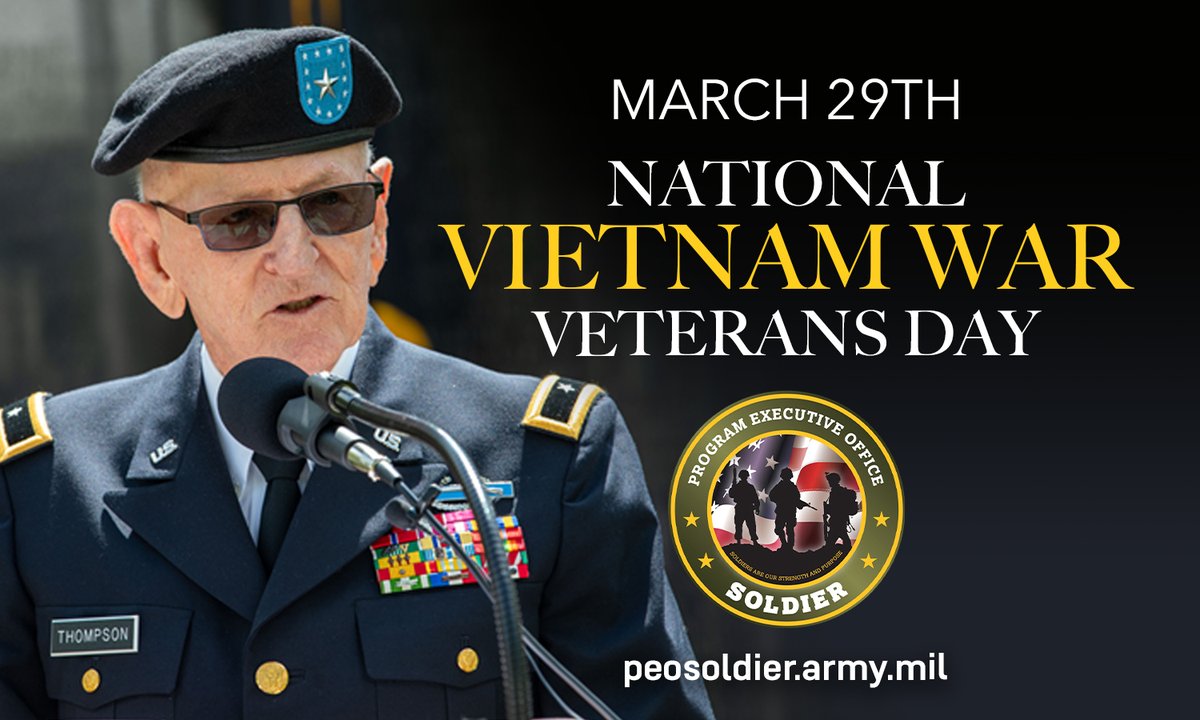 PEO Soldier recognizes March 29, 2024, as National Vietnam Veterans Day.