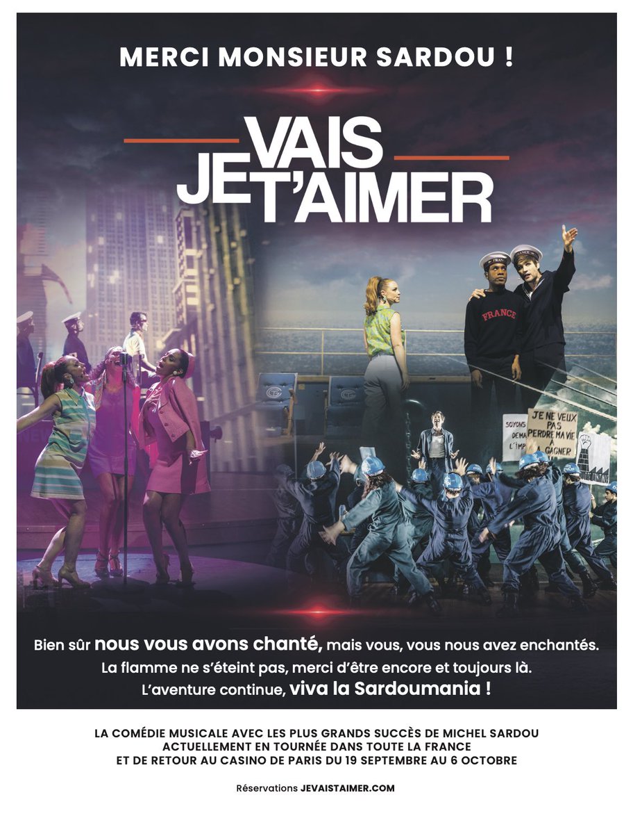 Merci Monsieur #Sardou ! Notre hommage dans @le_Parisien aujourd’hui pour célébrer l’immense carrière de #MichelSardou, qui donne son dernier concert ce soir à Brest. 🎶 La #Sardoumania continue avec #jevaistaimer ! ♥️ jevaistaimer.com