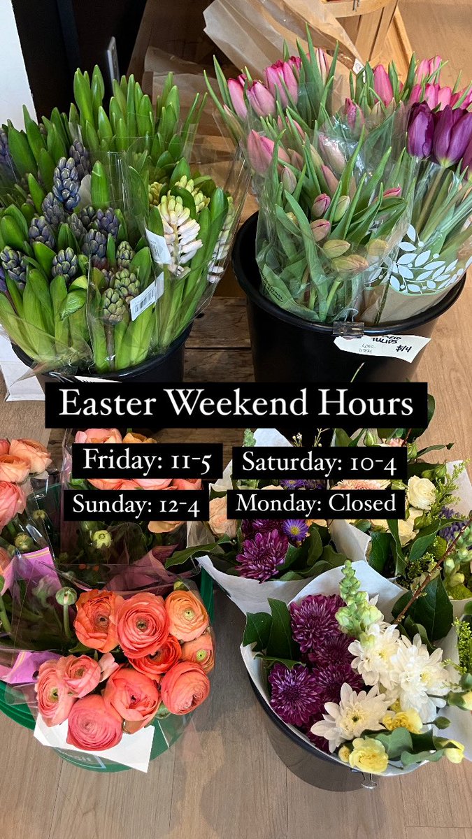 Open Easter Weekend: Friday (11-5), Saturday (10-4), Sunday (12-4). Lots of fresh veggies and flowers in the shop!