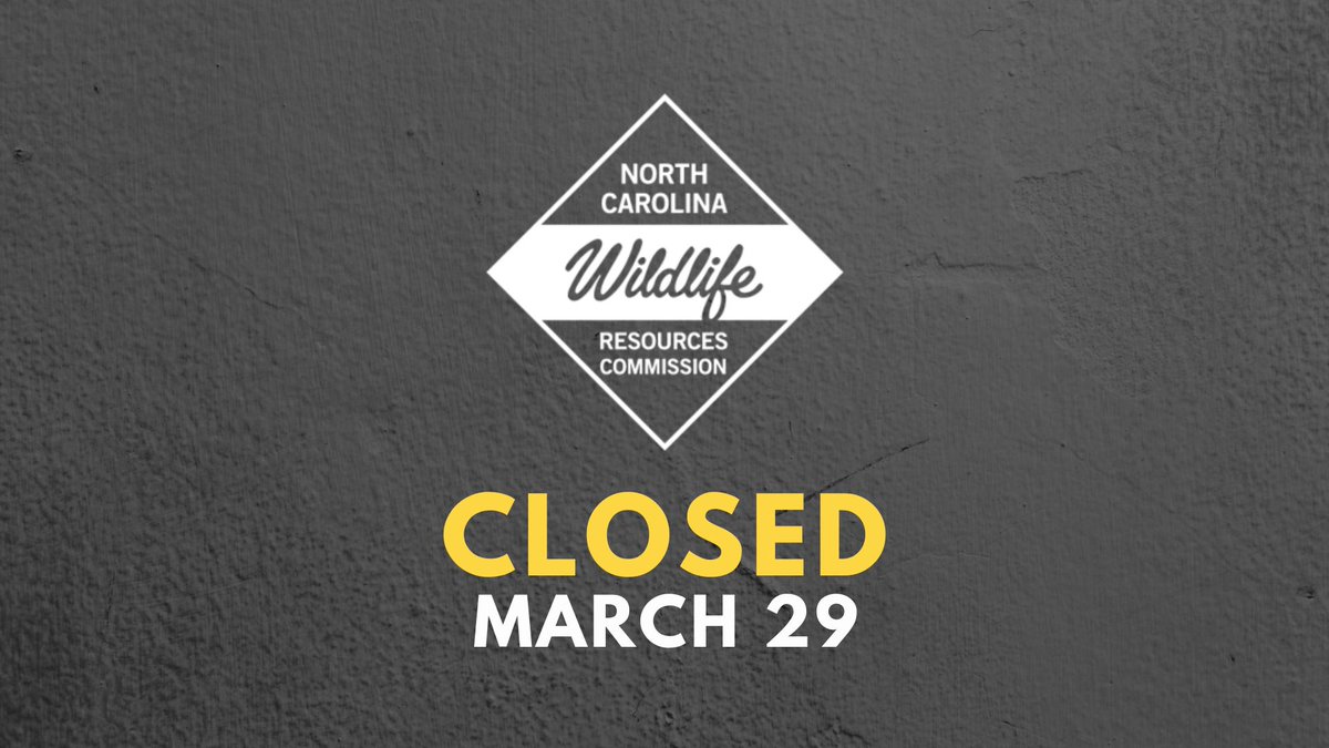 NC Wildlife Resources Commission offices will be closed today in observance of Good Friday, but you can still purchase licenses online (gooutdoorsnorthcarolina.com) or through your local Wildlife Service Agent.