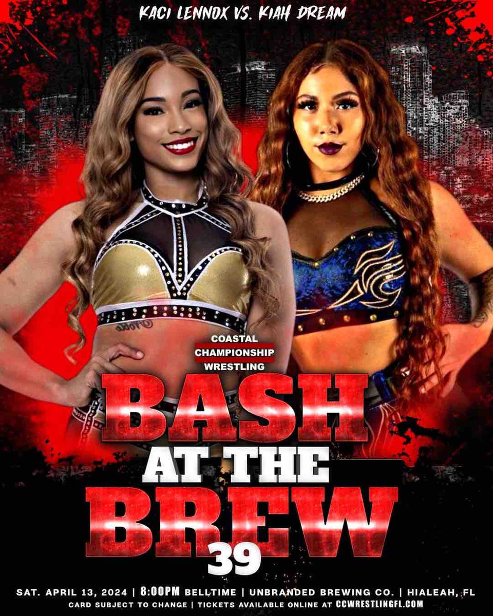 Bash 39 is just around the corner. @RealKaciLennox and @kiahdream are set to collide. Do not miss it on April 13th in Hialeah, FL! 🎟️: ow.ly/5rUn50R4IV9